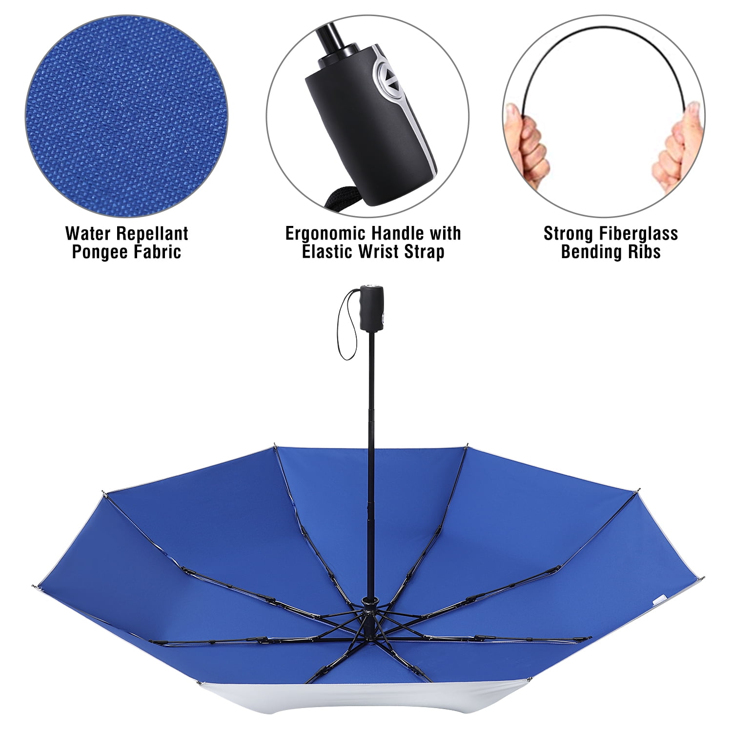 G4Free UPF 50+ UV Protection Large Travel Umbrella 42/46 Inch Auto Open Close Windproof Sun Blocking Umbrella