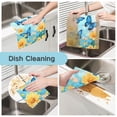 thumbnail image 2 of Yellow Daisy Butterflies Kitchen Cloth Dish Towels for Drying Washing Absorbent Dish Rags Reusable soft kitchen dishcloth set 6 Pack, 2 of 9