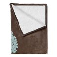 thumbnail image 2 of Brown and Blue Soft Flannel Fleece Blanket, Floral Design with Swirl Lines Falling Leaves Autumn Inspired, Cozy Plush for Indoor and Outdoor Use, 70" x 90", Pale Seafoam Brown Cream, by Ambesonne, 2 of 5