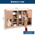thumbnail image 4 of Cubby Tray Storage Cabinet with 2 Doors, Storage Organizer Cubes with 2 Anti-Flip Fittings, 4 Castors and 2 Boxes for Home, School, Kindergarten, Classroom Furniture, 4 of 8