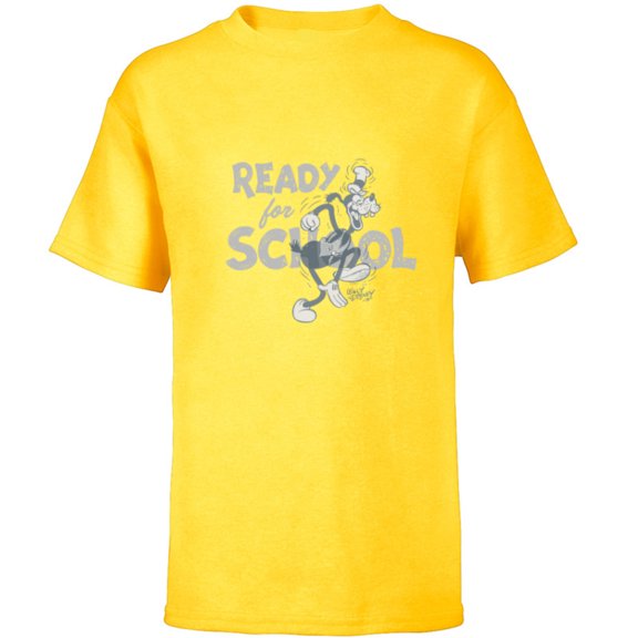 Disney Goofy Ready for School - Short Sleeve T-Shirt for Kids - Customized-Yellow