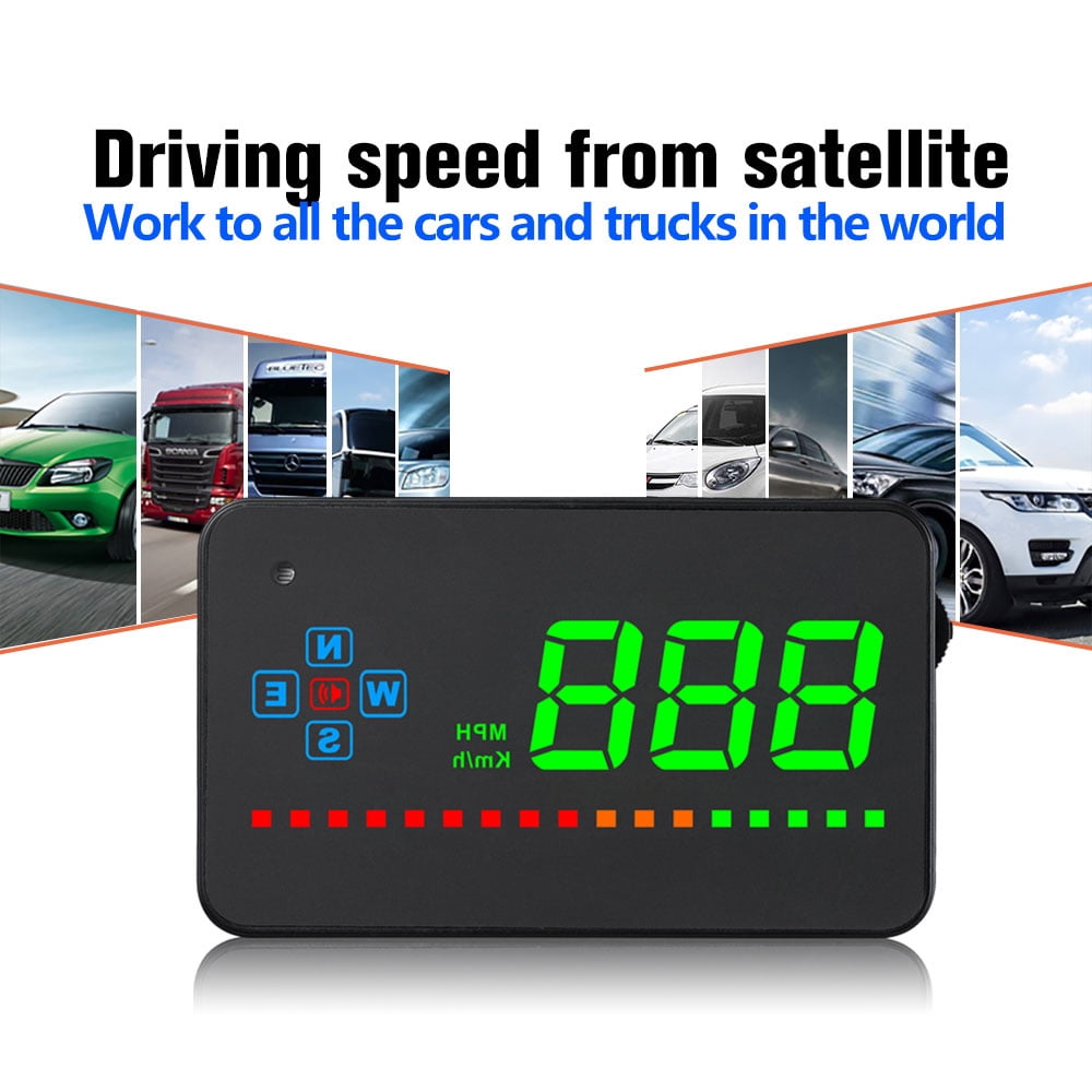 No Plug USB Charging Available AUTOOL Solar Car GPS HUD Speedometer MPH/KMH with Altitude Over Speed Alarm Fatigue Driving Alarm for All Vehicles 