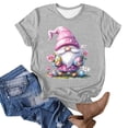 thumbnail image 4 of VBTAPA Funny Bunny Print T Shirt for Women Cute Grapic Tee Shirts Happy Easter Short Sleeve Tops Prime Sales Today Gray S, 4 of 5