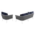thumbnail image 3 of Modway Stance 2 Piece Outdoor Patio Aluminum Sectional Sofa Set in White Navy, 3 of 8
