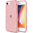 thumbnail image 1 of Funda con purpurina para iPhone SE 2022, funda transparente para iPhone 8/7, funda protectora suave de TPU a prueba de golpes y antiarañazos para Apple iPhone SE 2020/iPhone 8/iPhone 7, 4,7 pulgadas,, 1 of 5