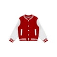 thumbnail image 5 of renvena Kids Boys Baseball Jackets Varsity Style Casual Sport Coat Cardigan Sweatshirt 5-12 Red&Grey 11-12, 5 of 7
