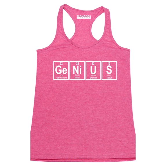 P&B Genius Periodic Table Funny Women's Tank Top, Heather Pink, XL
