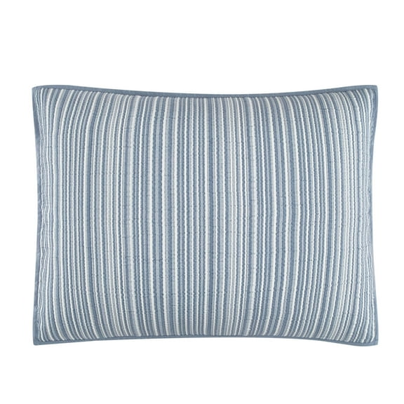 Mainstays Essentials Blue Stripe Pillow Sham, Standard 1 Pack