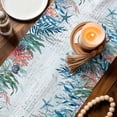 thumbnail image 3 of Vintage Coastal Coral Table Runner 70 Inches, Nautical Blue Conch Starfish Ocean Bed Runner Dresser Scarves Tabletop for Indoor Outdoor Parties/Ceremony/Banquet, 13" x 70", 3 of 9