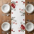 thumbnail image 6 of Red Green Valentine's Day Table Runner - 120 Inch Long, Kitchen Dining Table Runner Dresser Scarves, Summer Botanical Floral Farmhouse Farmhouse Decor for Coffee Tables Wedding Party Banquet, 6 of 8