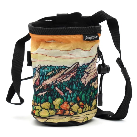 Gnarly Dood Chalk Bag with Single Zipper Pocket for Climbing & Training, Flat Irons