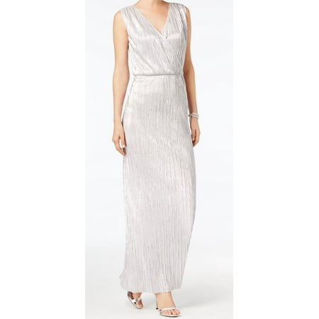 metallic pleated gown