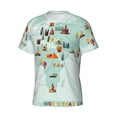 thumbnail image 3 of Yiaed World Travel Map Print Mens Short Sleeve Tight Fit T-Shirt, Crewneck Casual Tee-Medium, 3 of 5