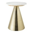 thumbnail image 3 of TOV Furniture Tempo 20"H Transitional Marble Aluminum Side Table in White/Gold, 3 of 5