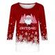 thumbnail image 2 of Camisetas de Navidad para Mujeres, 3/4 Manga Cuello Redondo Blusa con Estampado de Vacaciones, Top de Moda Casual, 2 of 5