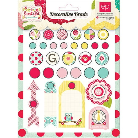 Echo Park Paper Sweet Girl Decorative Brads-