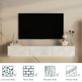 thumbnail image 6 of TV Stand Floating TV Stand Wall Mounted with 16 Color LEDs,67" Modern TV Stand, Floating TV Cabinet Entertainment Center for 55 60 65 Inch TV,White,Entertainment Center, 6 of 9