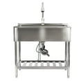 thumbnail image 5 of Modern Stainless Steel Kitchen Sink Freestanding Laundry Sink Silver with Faucet for Kitchens, Cafes, 5 of 15