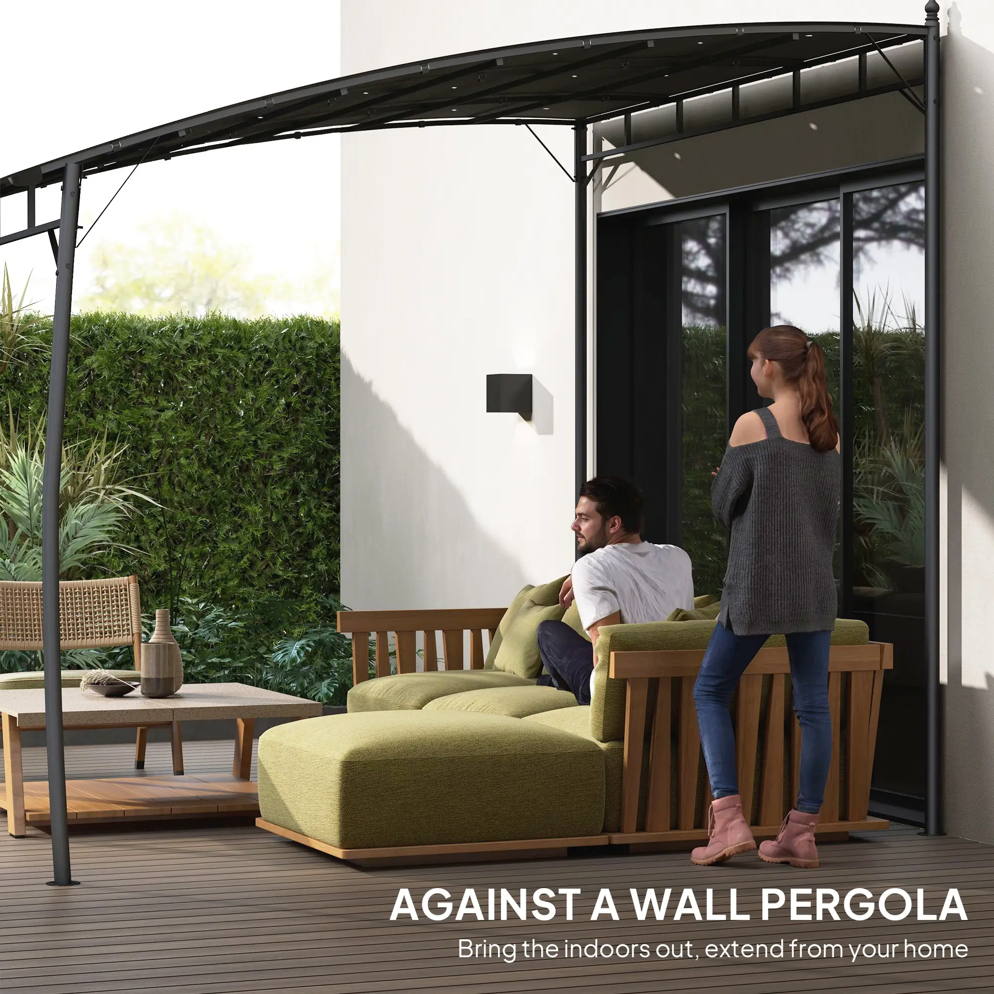 10' x 10' Outdoor Pergola Gazebo, Garden Sun Shade Shelter, Metal Frame, Gray