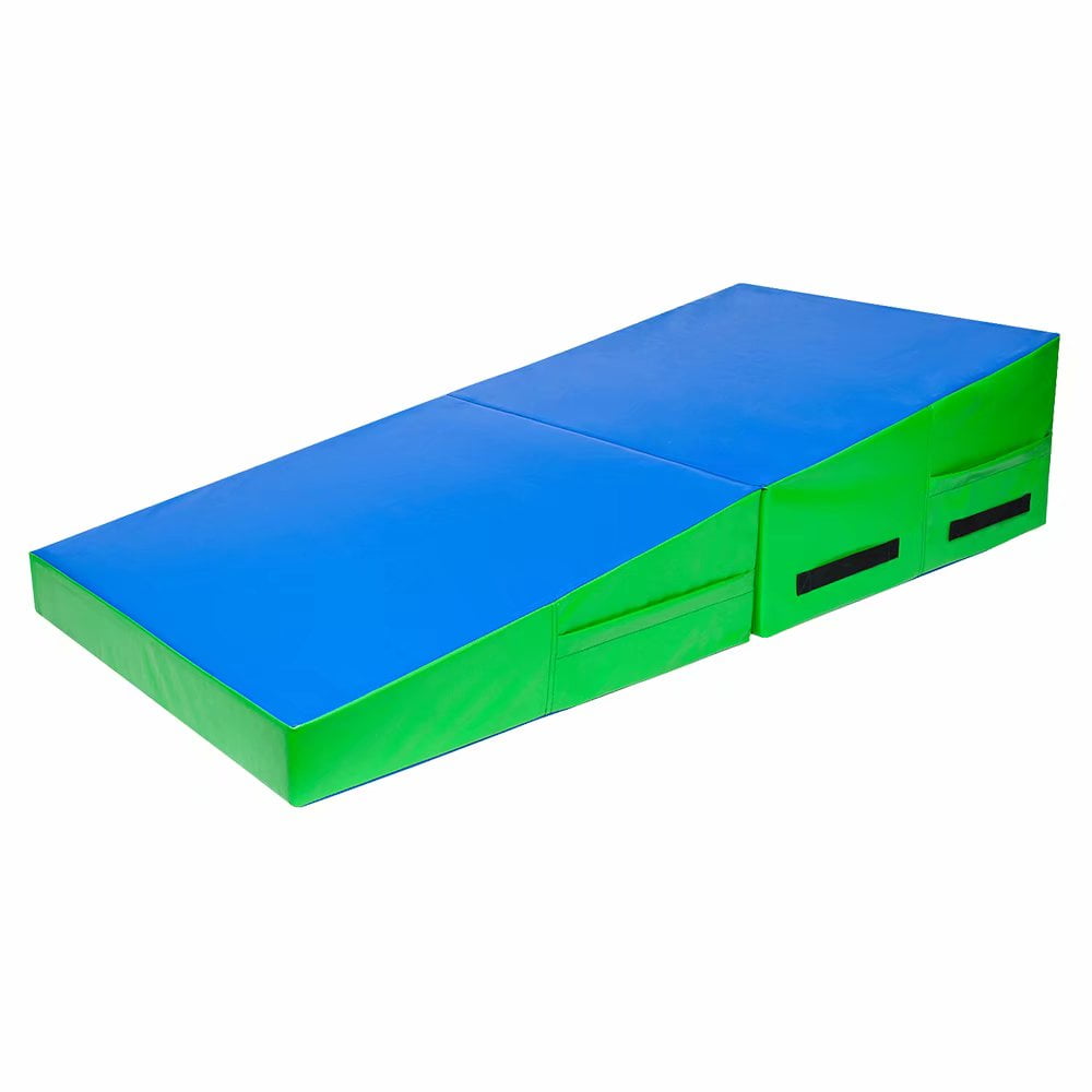 48"x24"x14" Trapezoid Gymnastics Mat Blue & Green