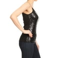thumbnail image 2 of Womens Spaghetti Sequin Metal Chain Strap Camisole Tank Top, 2 of 7