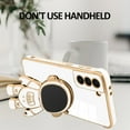 thumbnail image 5 of for Samsung Galaxy S22 Plus 5G Case Astronaut Plating Electroplate Luxury Elegant Case Camera Protector Kickstand Shockproof Protective Corner Back Cover Galaxy S22+ 5G Case -White, 5 of 10