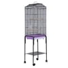 Folding Iron Bird Cage Cockatiel Parakeet Finch Canary Cage With Stand Wheel