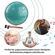Steel Tongue Drum, 13 Inches 15 Notes Tongue Drum, Hand Pan Drum with Drum Mallets and Carry Bag, D Major, Blue