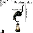 thumbnail image 3 of 3D Perched Cat Statue with Hanging Lantern Light, Resin Black Cat Sculpture Night Lamp, Edge Sill Decorative Figurine for Shelf Cabinet Bedroom Living Room Indoor Art Ornament Decor, 3 of 6