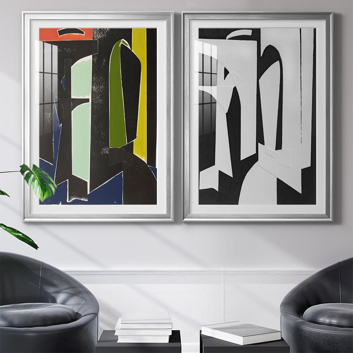 Wexford Home Spanish Arches Premium Framed Print, 30.5" x 42.5" - Ready to Hang, Silver (Set of 2)