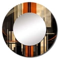 thumbnail image 2 of Designart "Vectors in Orange and Grey I" Abstract Shapes Round Mirror Wall Decor Modern - Large Orange Round Office Mirror - Round Mirror - 29" x 29", 2 of 6