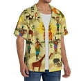 thumbnail image 2 of Fotbe Ethnic African Camisa Estampada de Manga Corta para Hombre, Casual de Verano, Estilo Playero, Sin Arrugas-XX-Large, 2 of 5