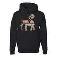 thumbnail image 2 of Wild Bobby, Cute Colorful Elephant Squirrel Mosaic, Animal Lover, Unisex Graphic Hoodie Sweatshirt, Black, Small, 2 of 4