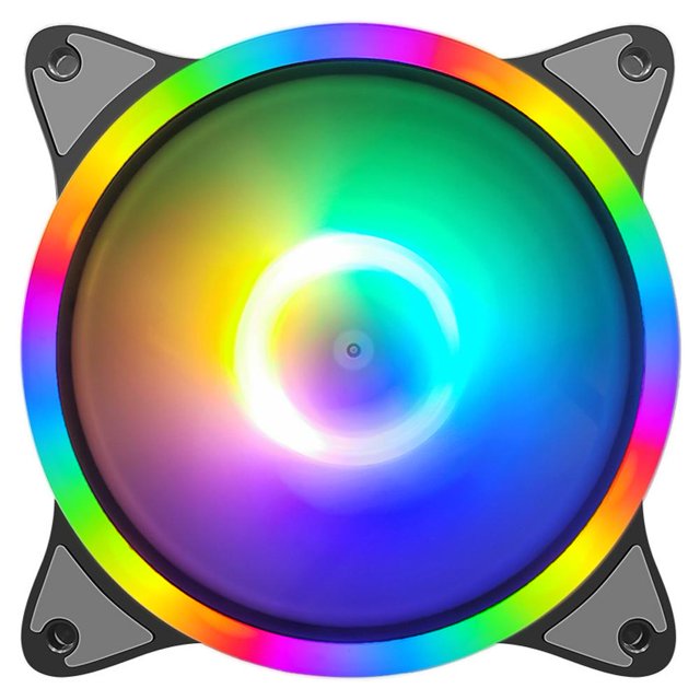 COOLMOON 12 cm grande 4 pines ventilador de refrigeración chasis PC caso silencioso Arco Iris disipador de calor