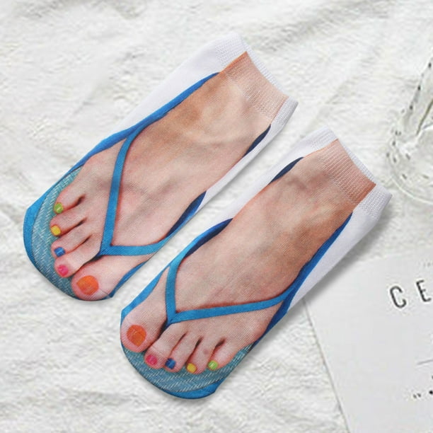 1 par de calcetines de yoga para correr, divertidos calcetines con estampado de manicura, un regalo de broma para mujeres, regalos