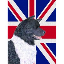 Akita With English Union Jack British Flag Flag Garden Size