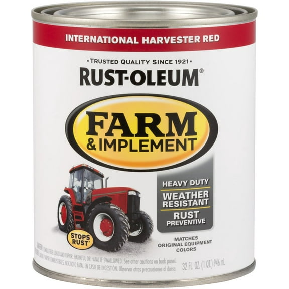 Rust-Oleum Rustoleum 280109 Farm Paint, Intl Hvstr Red - 1 qt. — Interior & Exterior Use, Professional Finish