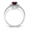 thumbnail image 2 of Auriga 925 Sterling Silver 1ct Round Cut Garnet and Diamond Engagement Ring Size- 5 for Women, 2 of 6
