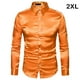 thumbnail image 5 of Sonducket Camisa Transpirable Para Hombre Satén Con Mangas Largas - Trabajo Boda O Casa Camisa Para Hombre Formal Manga Larga Grande Camisetas naranja 2XL, 5 of 6
