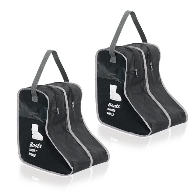 Paquete de 2 bolsas de almacenamiento de botas portátiles, bolsas de zapatos negras para almacenamiento y viajes, bolsas de zapatos de viaje a prueba de polvo para embalaje (mediano)