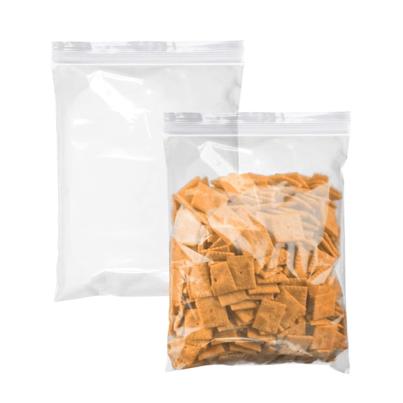 Clear Polyethylene Zipper Bags, Heavy Duty 6 Mil Seal Top, 500 Count, 12 x 15 in