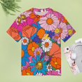 thumbnail image 4 of Nostalgic Vintage Floral Women's T-Shirt Short Sleeve T Shirts Tops Tee Ladies Loose T, 4 of 6