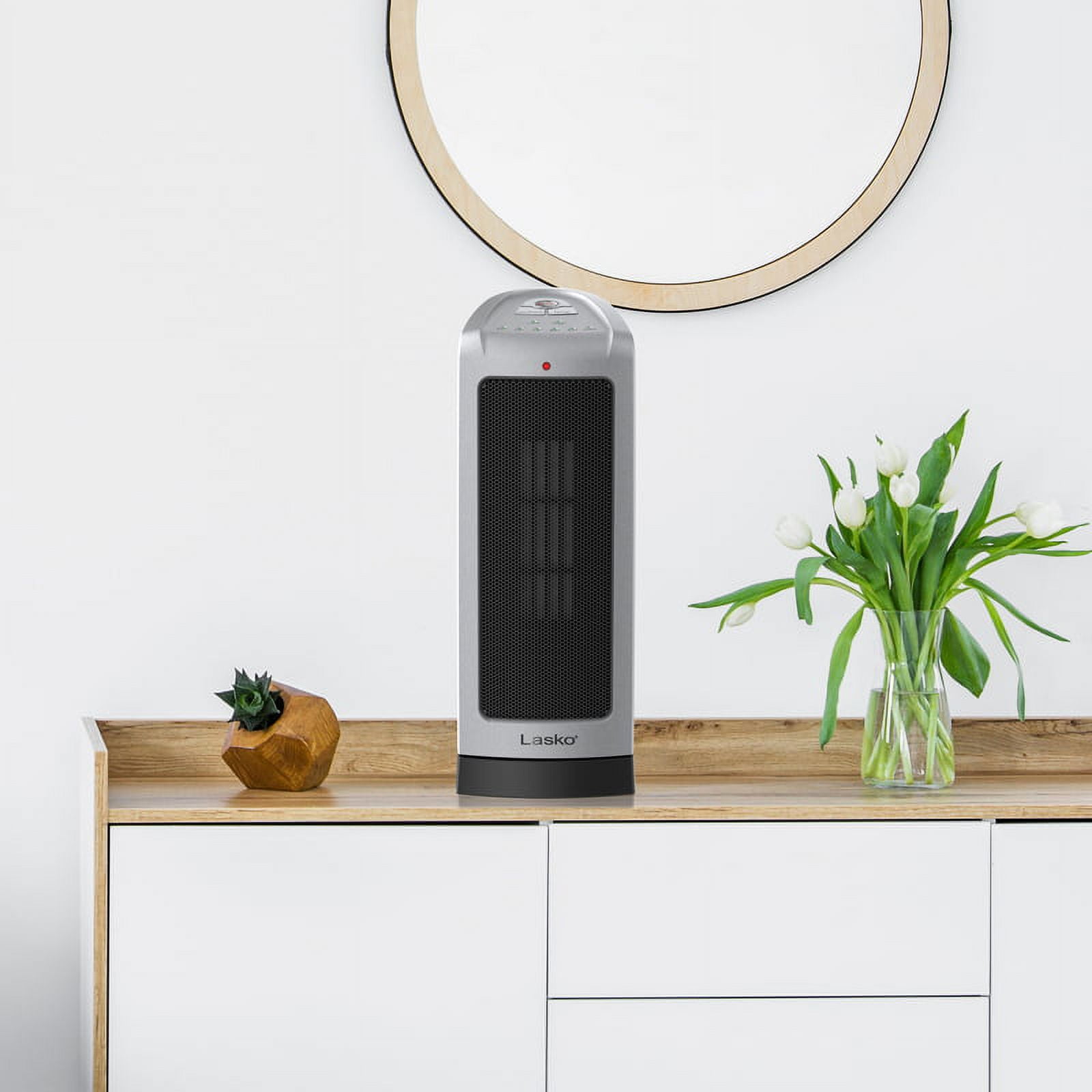 Lasko 1500W Ceramic Tower Electric Space Heater with Adjustable Thermostat,  5309, Silver - Walmart.com