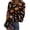 ABC28-Black, variant on Halloween Shirts For Women Long Sleeve Crew Neck Goth Pumpkin Ribbed Knit Tshirt House Print Skull Fall Fashion Blouse Orange 2XL
