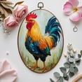 thumbnail image 7 of Farmhouse Canvas Wall Art Vibrant Rooster Abstract Artistic Style Bold Colors Oval Framed Canvas Prints Vintage Wall Hanging Decor for Home Decorations 8.6"x11.4", 7 of 7