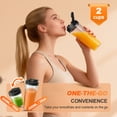 thumbnail image 3 of TINANA Single Serve Blender with 20oz & 10oz Cups, Portable Smoothie Maker with Grinder Cup, Personal Drink Mixer Blender, Dishwasher-Safe Cups, 3 of 7