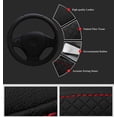 thumbnail image 3 of Negro - 1 pieza de funda de volante de microfibra cómoda, funda de volante universal, 38 cm (15") de diámetro, 3 of 5