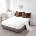 thumbnail image 6 of Feelyou Vintage Bohemian Aztec Twin Bedding Sets 7-Piece, Black Brown Tribal Square Bedding Comforter Set, Hippie Mandala Fashion Reversible Sheet Sets, Breathable Home Decor, 6 of 9