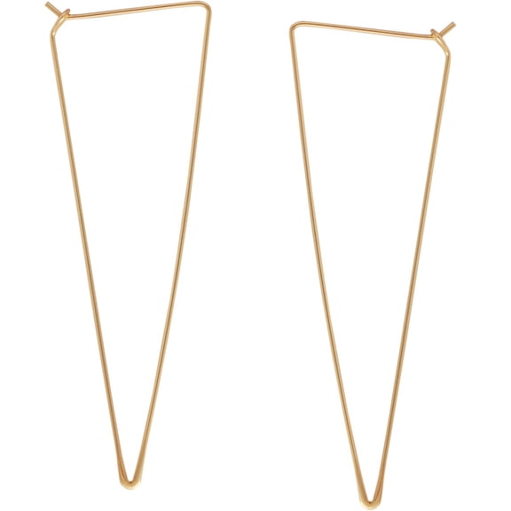 Humble Chic Spike Threader Hoop Earrings - Geometric Arrow Thin Wire Drop Dangles, 18K Gold Plated