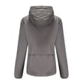 thumbnail image 3 of Homgro Women's Long Sleeve Jacket Hooded Rain Coat Snow Winter Zipper Spring Outdoor Waterproof Raincoat Anorak Grey 0-2, 3 of 4